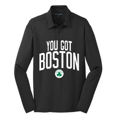 Celtics You Got Boston Silk Touch Performance Long Sleeve Polo