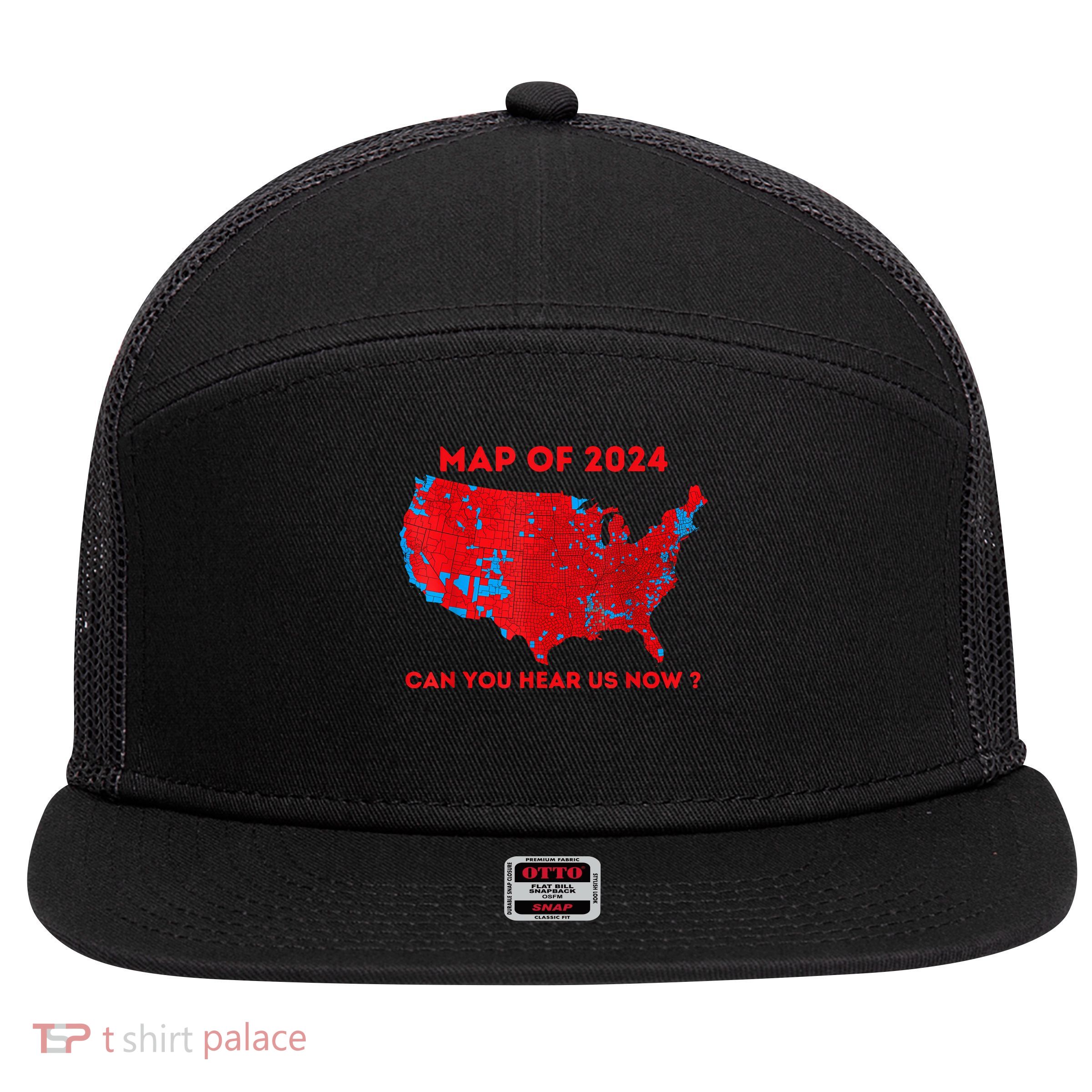 Can You Hear Us Now Map Of 2024 Usa County Election 7 Panel Mesh Trucker Snapback Hat