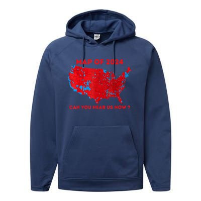 Can You Hear Us Now Map Of 2024 Usa County Election Performance Fleece Hoodie