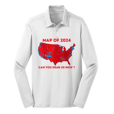 Can You Hear Us Now Map Of 2024 Usa County Election Silk Touch Performance Long Sleeve Polo