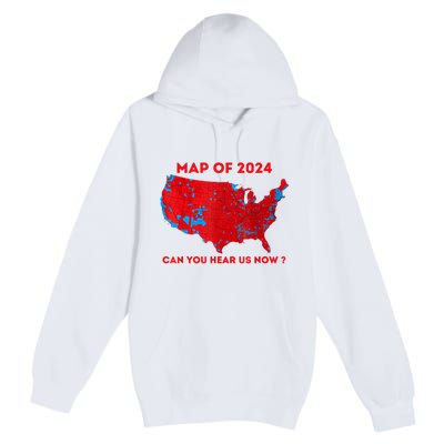 Can You Hear Us Now Map Of 2024 Usa County Election Premium Pullover Hoodie