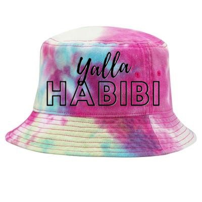 Cool Yalla Habibi Arabic Writing Tie-Dyed Bucket Hat