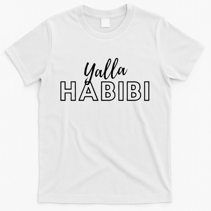 Cool Yalla Habibi Arabic Writing T-Shirt