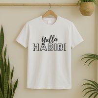 Cool Yalla Habibi Arabic Writing T-Shirt