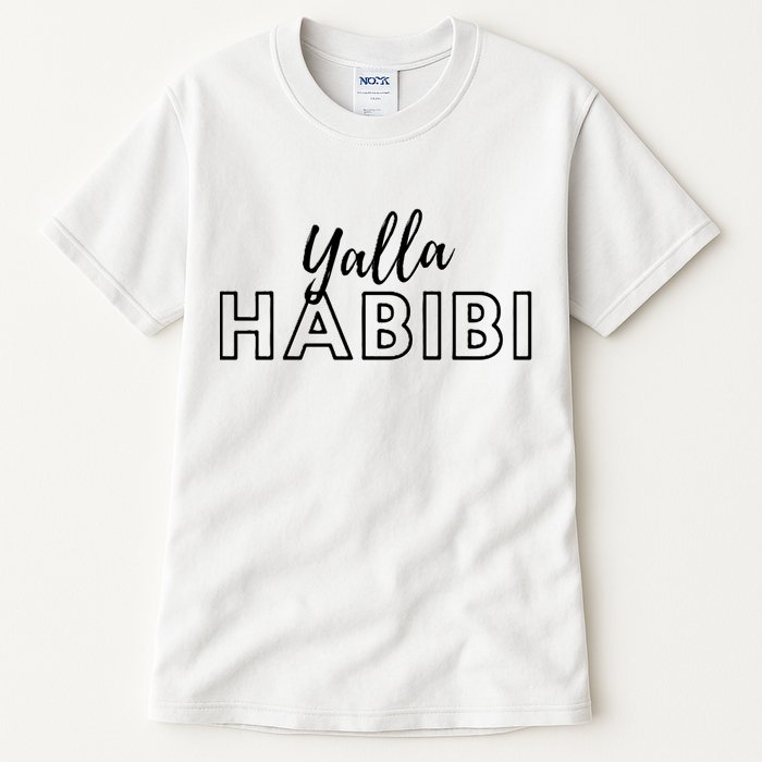 Cool Yalla Habibi Arabic Writing Tall T-Shirt