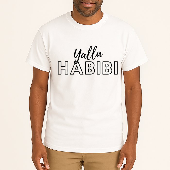 Cool Yalla Habibi Arabic Writing Tall T-Shirt