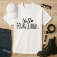 Cool Yalla Habibi Arabic Writing Tall T-Shirt