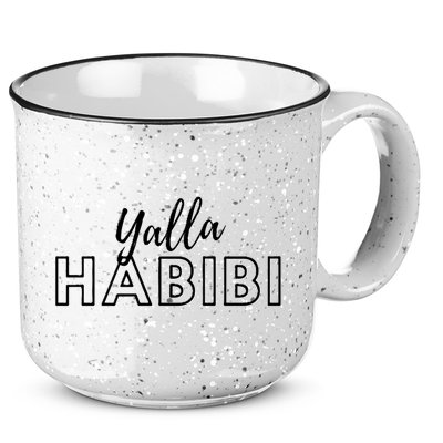 Cool Yalla Habibi Arabic Writing 15oz Campfire Ceramic Mug