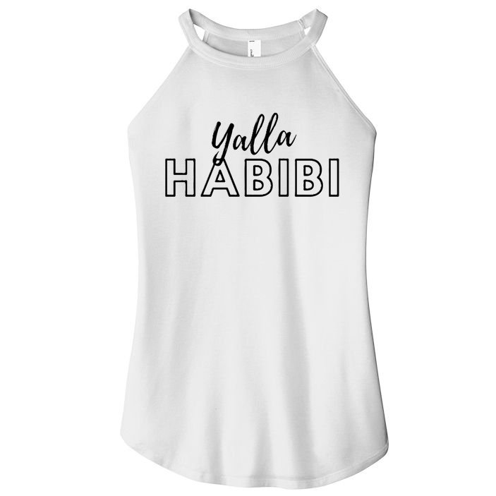 Cool Yalla Habibi Arabic Writing Women's Perfect Tri Rocker Tank