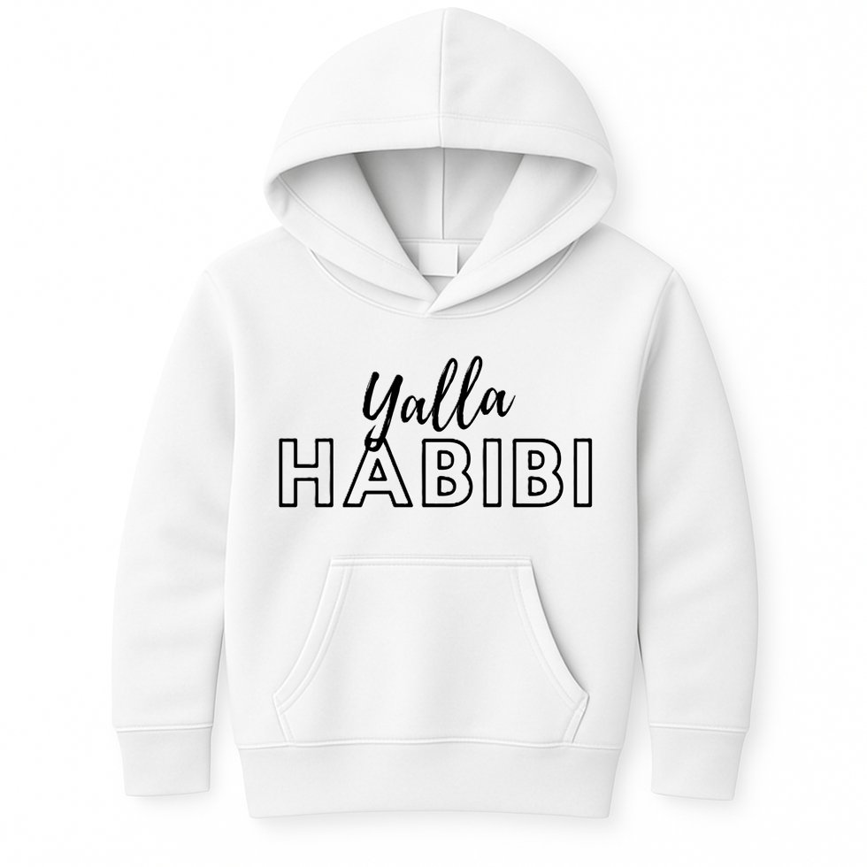 Cool Yalla Habibi Arabic Writing Kids Hoodie