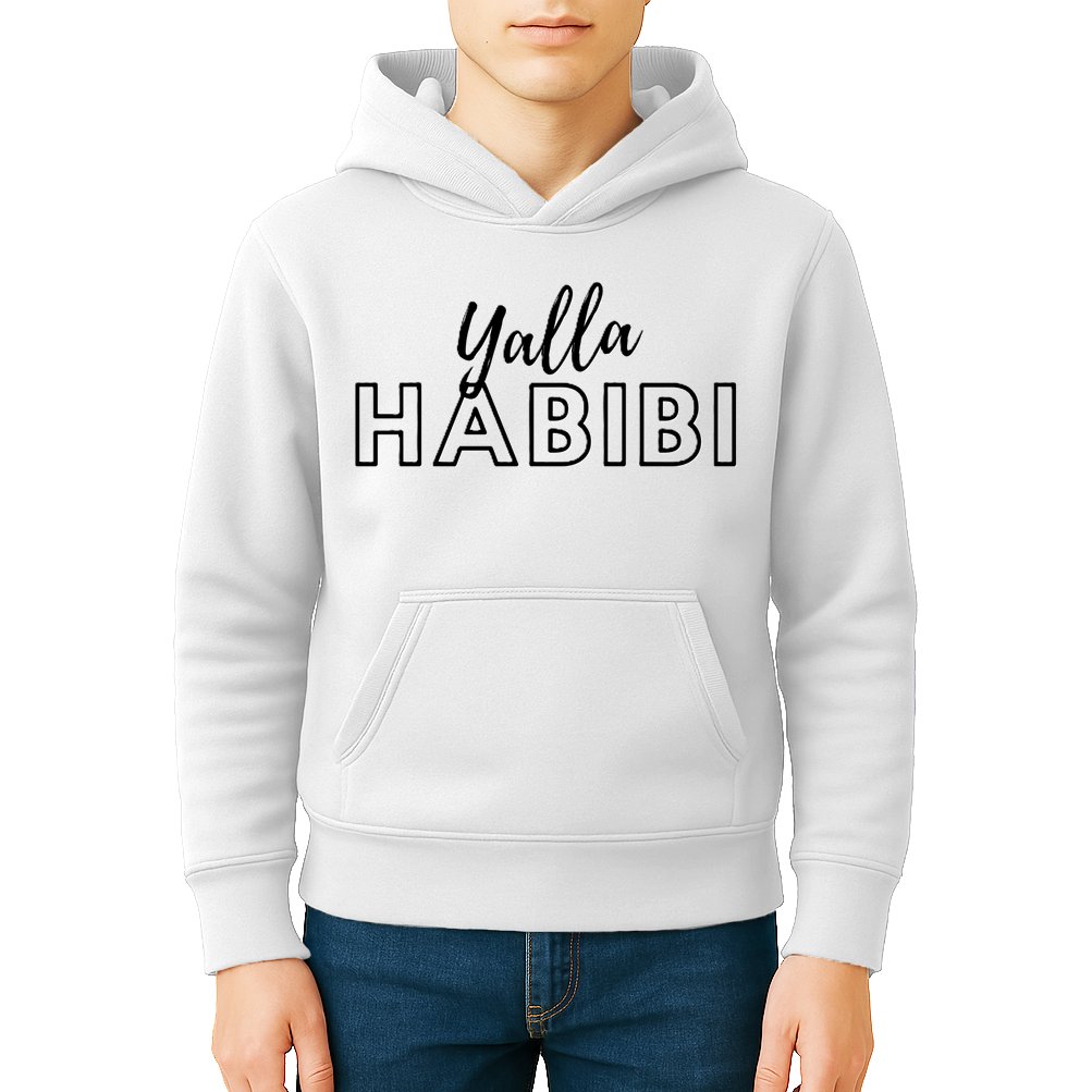 Cool Yalla Habibi Arabic Writing Kids Hoodie