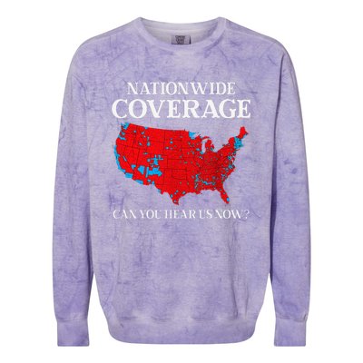 Can You Hear Us Now Nationwide Coverage Map Of 2024 Colorblast Crewneck Sweatshirt