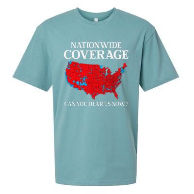 Can You Hear Us Now Nationwide Coverage Map Of 2024 Sueded Cloud Jersey T-Shirt