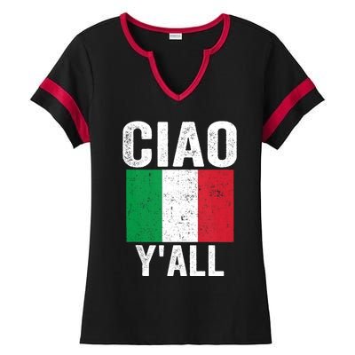 Ciao YAll Italian Slang Italian Saying Ladies Halftime Notch Neck Tee