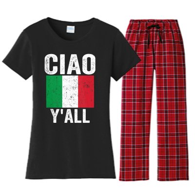 Ciao YAll Italian Slang Italian Saying Women's Flannel Pajama Set