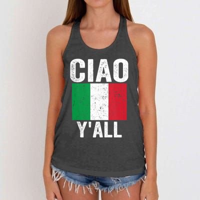 Ciao YAll Italian Slang Italian Saying Women's Knotted Racerback Tank