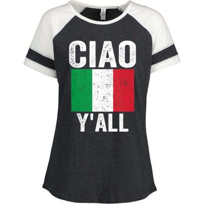 Ciao YAll Italian Slang Italian Saying Enza Ladies Jersey Colorblock Tee