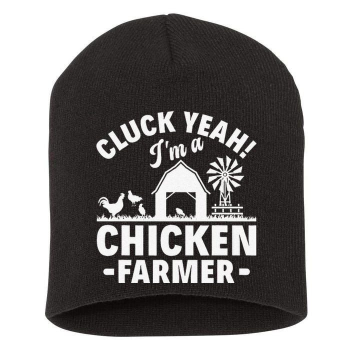 Cluck Yeah! IM A Chicken Farmer Chicken Farmer Short Acrylic Beanie