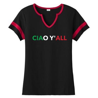 Ciao Yall Italian Slang Italian Saying Ladies Halftime Notch Neck Tee