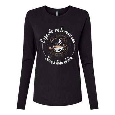 Cafecito Y Jesus Reagalo Cristiano Christian Spanish Womens Cotton Relaxed Long Sleeve T-Shirt