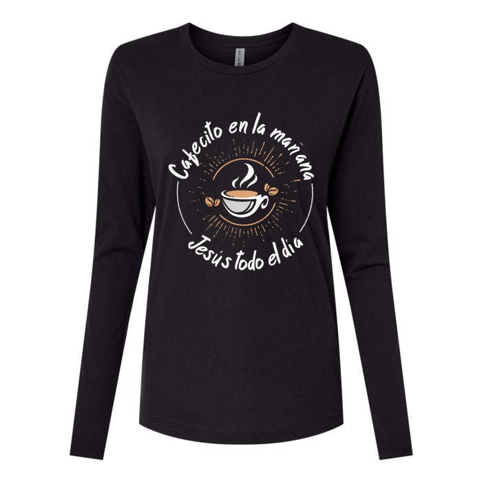 Cafecito Y Jesus Reagalo Cristiano Christian Spanish Womens Cotton Relaxed Long Sleeve T-Shirt