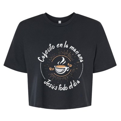 Cafecito Y Jesus Reagalo Cristiano Christian Spanish Bella+Canvas Jersey Crop Tee