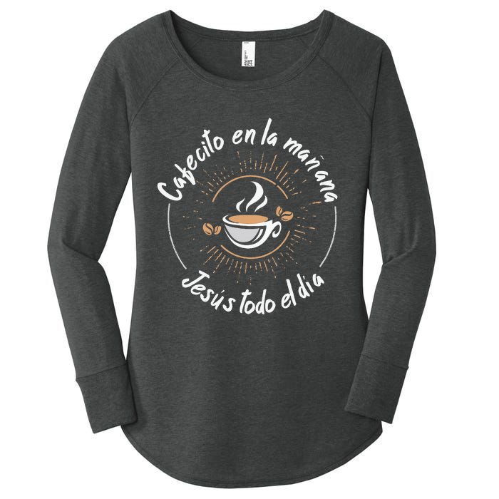 Cafecito Y Jesus Reagalo Cristiano Christian Spanish Women's Perfect Tri Tunic Long Sleeve Shirt