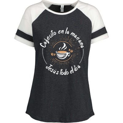 Cafecito Y Jesus Reagalo Cristiano Christian Spanish Enza Ladies Jersey Colorblock Tee