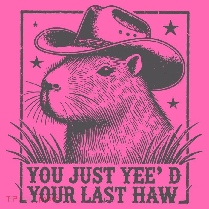 Capybara You Just Yeed Your Last Haw Stripe Pom Pom Beanie