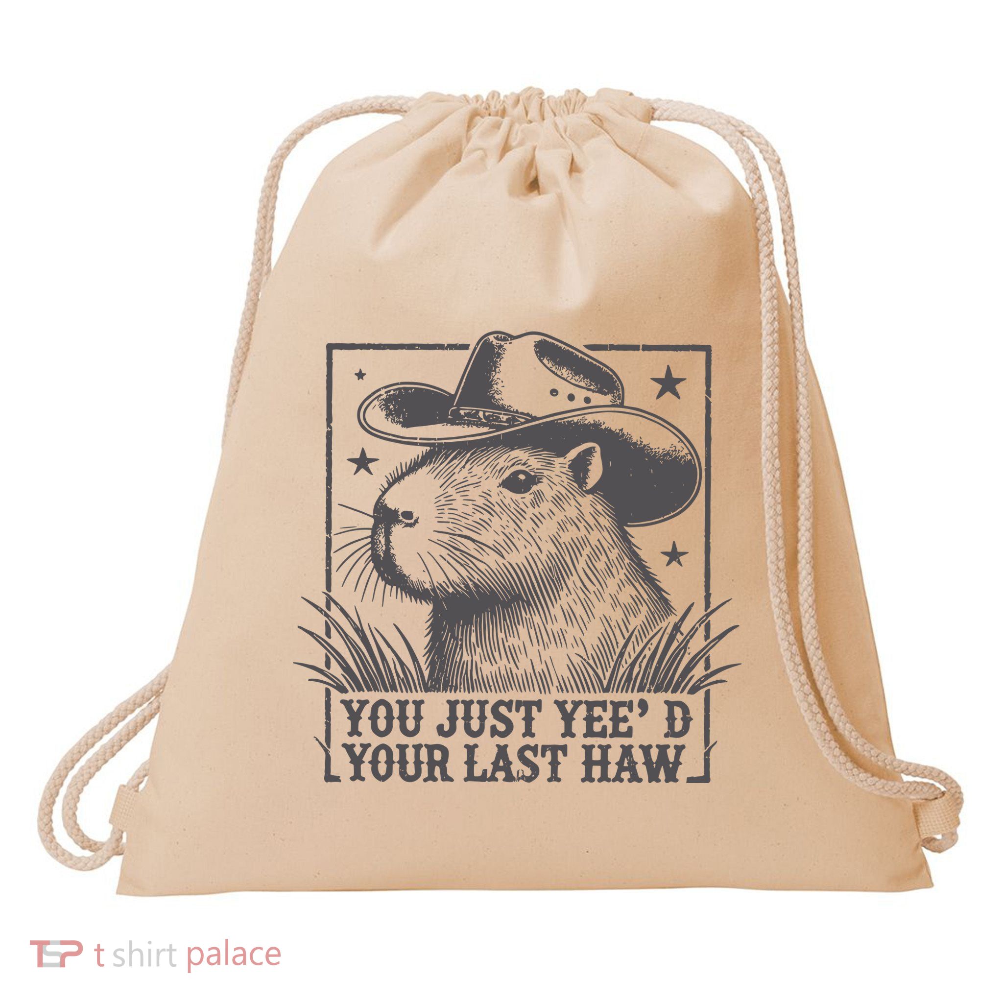 Capybara You Just Yeed Your Last Haw Drawstring Bag