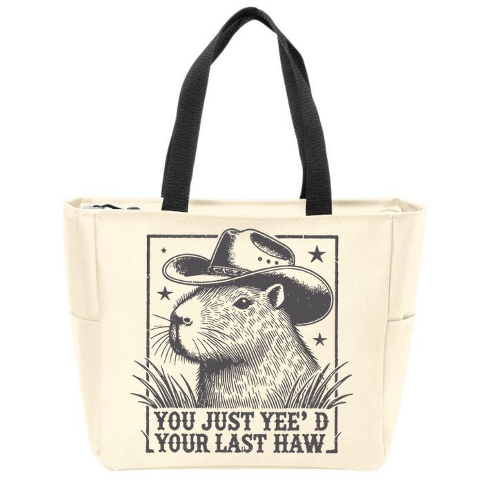 Capybara You Just Yeed Your Last Haw Zip Tote Bag
