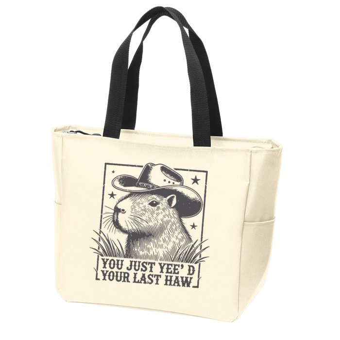 Capybara You Just Yeed Your Last Haw Zip Tote Bag
