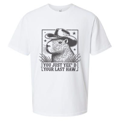 Capybara You Just Yeed Your Last Haw Sueded Cloud Jersey T-Shirt