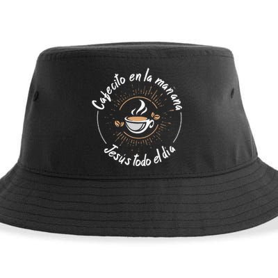 Cafecito Y Jesus Reagalo Cristiano Christian Spanish Sustainable Bucket Hat