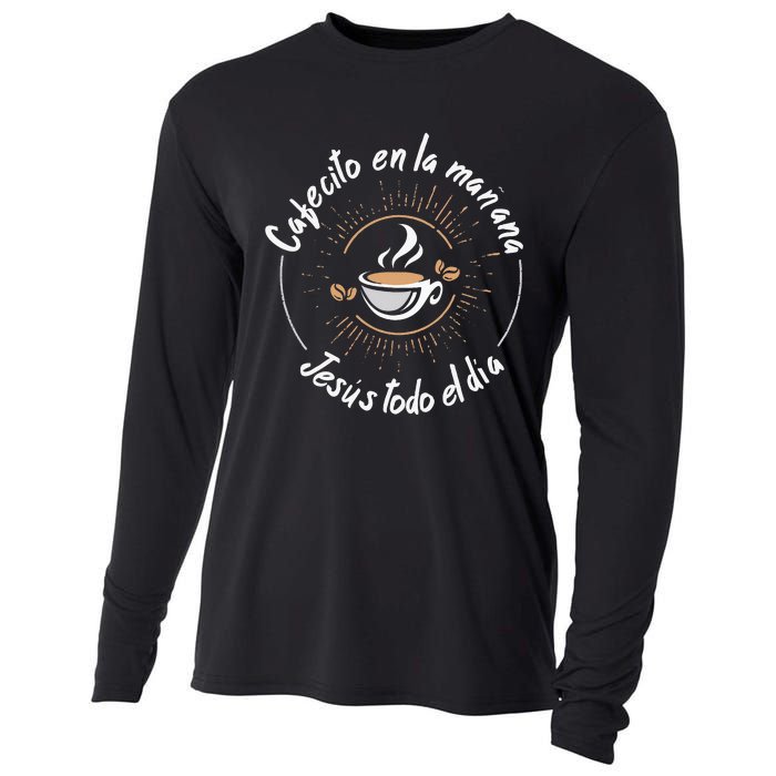 Cafecito Y Jesus Reagalo Cristiano Christian Spanish Cooling Performance Long Sleeve Crew