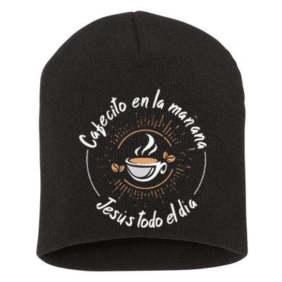 Cafecito Y Jesus Reagalo Cristiano Christian Spanish Short Acrylic Beanie