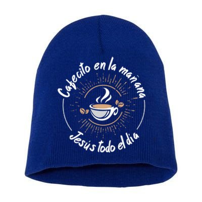 Cafecito Y Jesus Reagalo Cristiano Christian Spanish Gift Short Acrylic Beanie