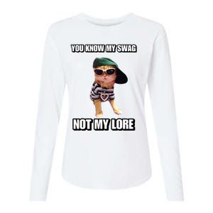 Cringeytees You Know My Swag Not My Lore Womens Cotton Relaxed Long Sleeve T-Shirt