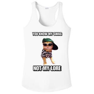 Cringeytees You Know My Swag Not My Lore Ladies PosiCharge Competitor Racerback Tank