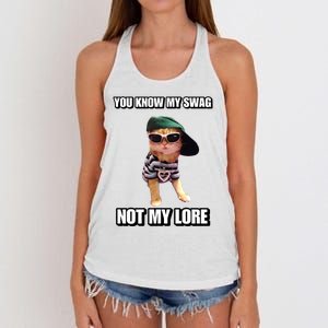 Cringeytees You Know My Swag Not My Lore Women's Knotted Racerback Tank