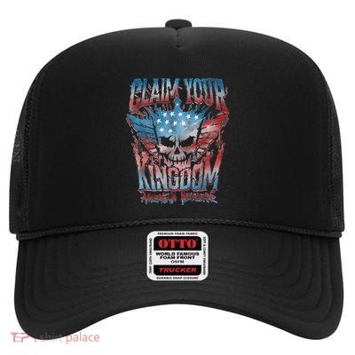 Claim Your Kingdoms Nightmares American Flag Dream High Crown Mesh Back Trucker Hat