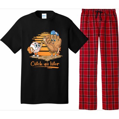 Catch Ya Later Cartoon Baseball Glove And Baseball Pajama Set