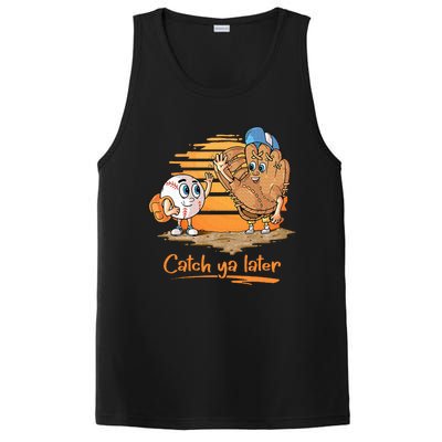 Catch Ya Later Cartoon Baseball Glove And Baseball PosiCharge Competitor Tank