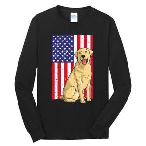 Cool Yellow Lab Art For Men Women Yellow Labrador Retriever Tall Long Sleeve T-Shirt