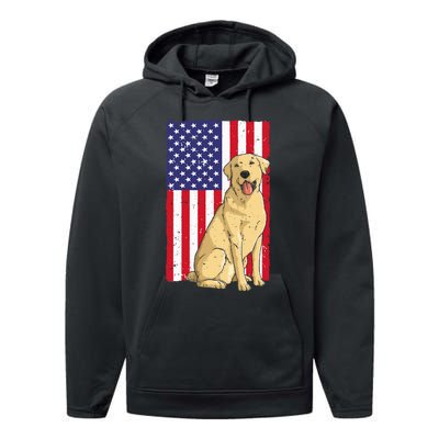 Cool Yellow Lab Art For Yellow Labrador Retriever Performance Fleece Hoodie