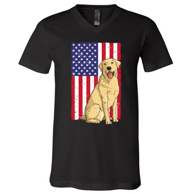 Cool Yellow Lab Art For Yellow Labrador Retriever V-Neck T-Shirt