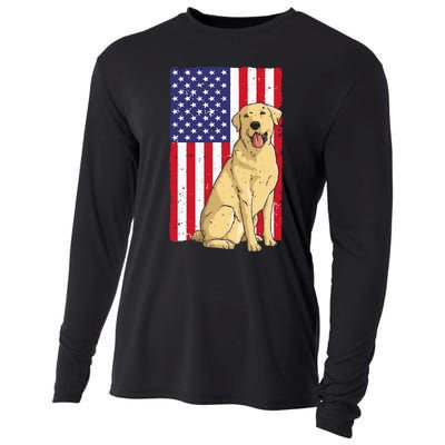 Cool Yellow Lab Art For Yellow Labrador Retriever Cooling Performance Long Sleeve Crew