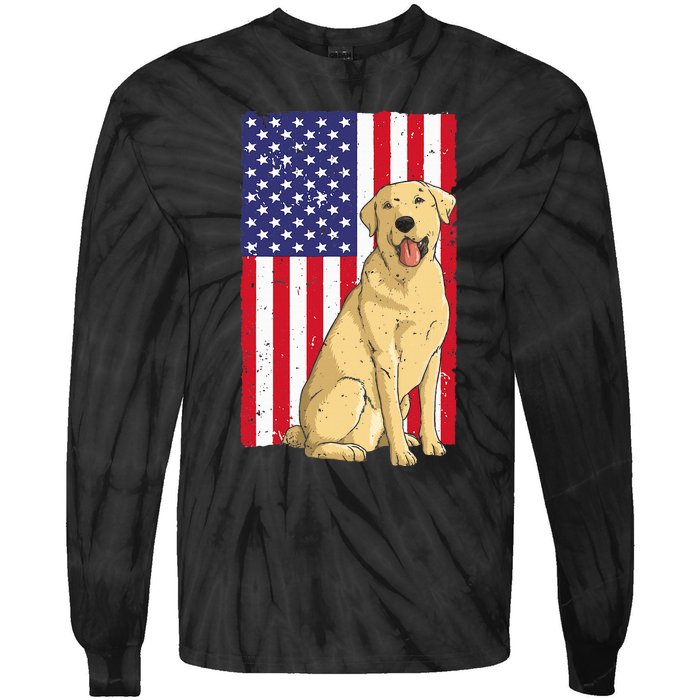 Cool Yellow Lab Art For Yellow Labrador Retriever Tie-Dye Long Sleeve Shirt