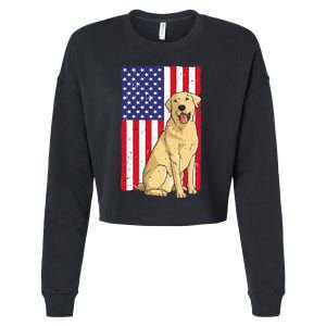 Cool Yellow Lab Art For Yellow Labrador Retriever Cropped Pullover Crew