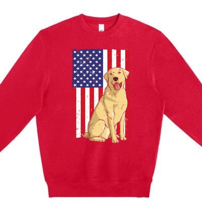 Cool Yellow Lab Art For Yellow Labrador Retriever Premium Crewneck Sweatshirt